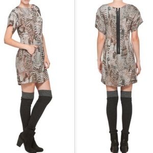 Rag & Bone silk Dalmeny feather print dress with back zipper